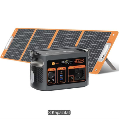 FlashFish E103 Powerstation 179,2Wh 300W + 100W Solarpanel 18V LiFePO4