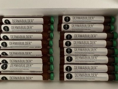HYDRAFACIAL DERMABUILDER BOX OF NEW 16 VIALS 05/2025 ANTI-AGING PEPTIDE SERUM