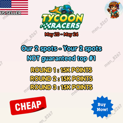 TYCOON RACE 15K POINT IN EACH RACE 2YOU-2ME ️ RANK#1 NOT GUARANTEE Monopoly Go