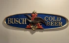 VINTAGE 48" OVAL ANHEISER BUSCH COLD BEER WOOD & PLASTIC BAR SIGN - EAGLE A RARE