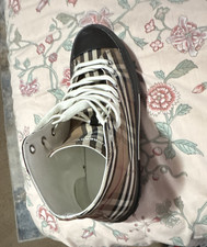 Burberry Men s Check Canvas High-Top Lace-Up ...