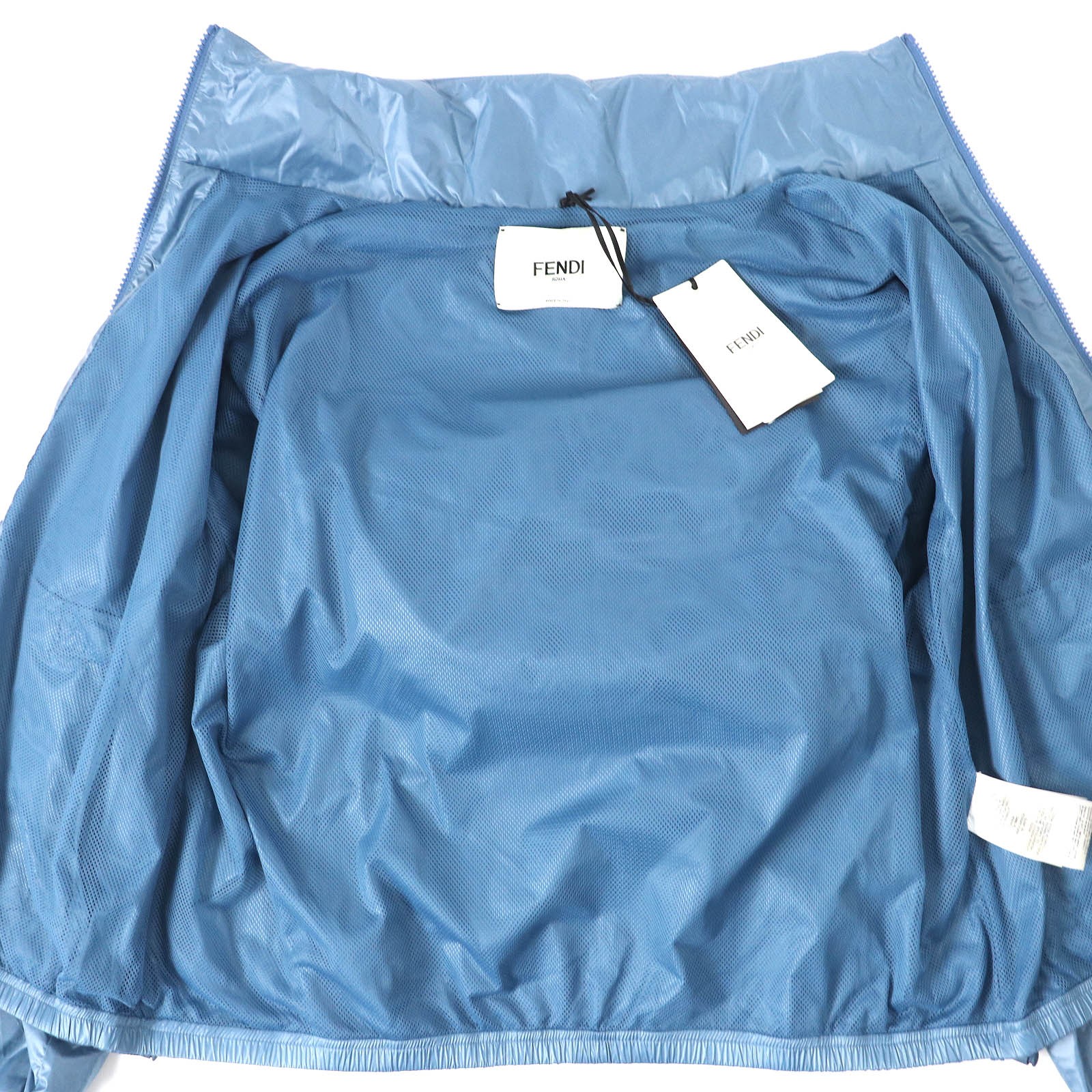 FENDI Ladies 23SS FAN087 BAGUETTE BAG JACKET Nylon Zip-Up Blue S Italy thumbnail 4