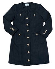 EUC Pomander Place Tuckernuck XS Tweed Keira Dress Womens Black Gold Jacket