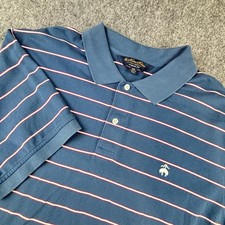 Brooks Brothers Polo Shirt Mens 2XL Blue Supima Cotton Original Fit Stripe