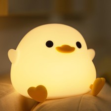 YuanDian Dodo Duck LED Night Light - Cute Silicone Lamp Small, Yellow