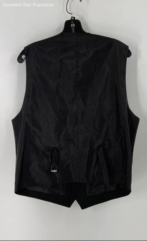 JF J.Ferrar Black Inner Pockets Button Front Classic Mens Vest Size Large - Image 2 of 3