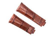 LEATHER WATCHBAND STRAP FOR ROLEX DAYTONA 16518 16519 116520 116523 MEDIUM BROWN