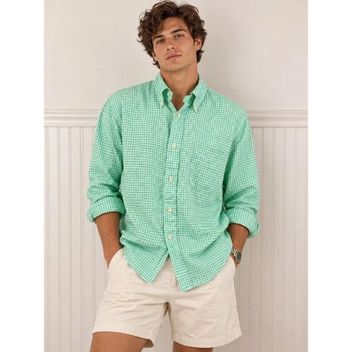 NWT Brooks Brothers Regent 100% Linen Button Down Shirt - product listing photo