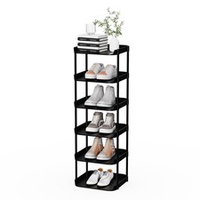Altdnmaf 6 tier Narrow Shoe Storage Rack Compact Single Shoerack Stand for Slim