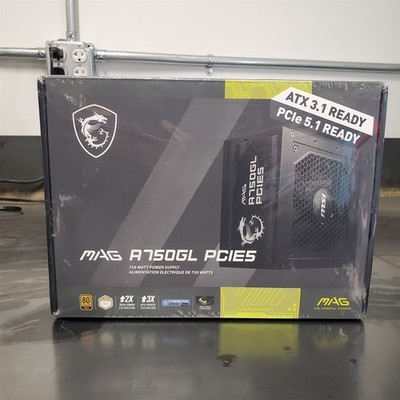 MSI MAG A750GL PCIE5 750W Gaming Power Supply ATX 3.1/PCIE 5.1 Ready 80 + Gold