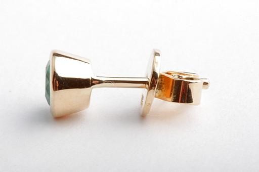Emerald Earrings Ear Stud 0,92ct Round Cut 750 18K Yellow Gold New Columbia thumbnail 5