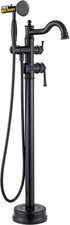 Freestanding Floor Mount Tub Filler with Handheld Shower Roman Bathtub Faucet...