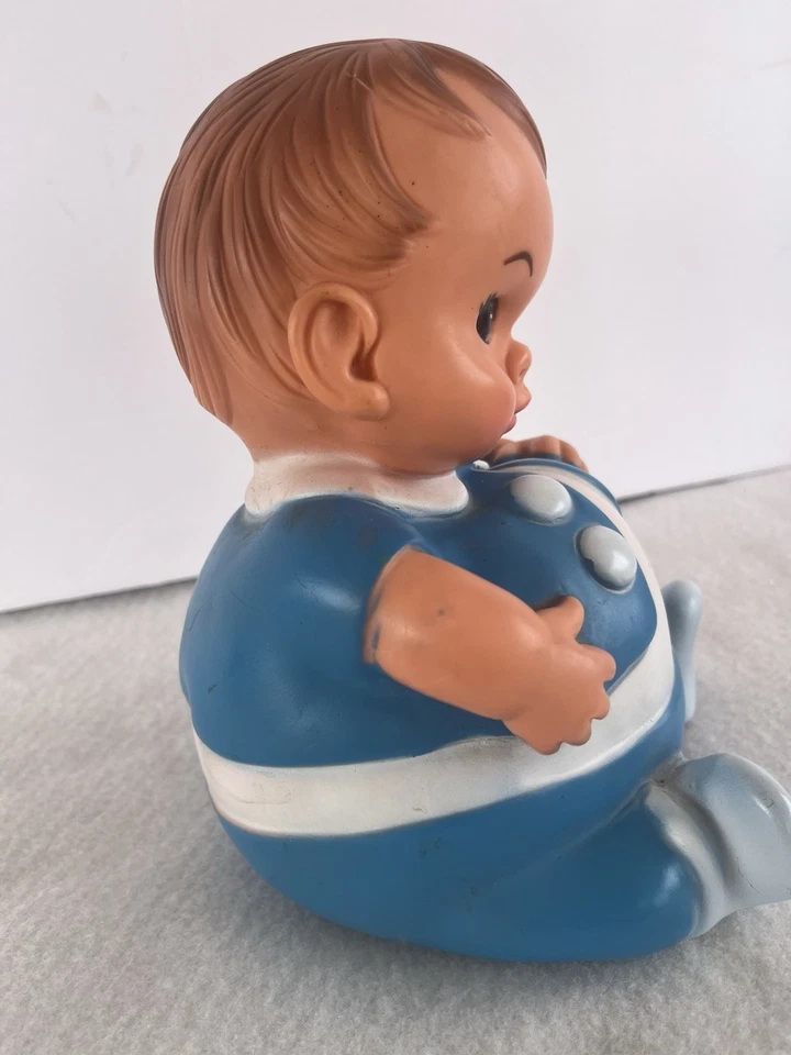 De colección Uneeda Doll Co. Inc. 1967 Plum Pees Rubber 8 pulgadas Blue Baby Boy 20083 Foto 3 de 4