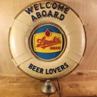 VINTAGE STROH’S BEER LIGHT UP LIFE PRESERVER BELL SIGN 16 1/2“ X 15“ RUSTY