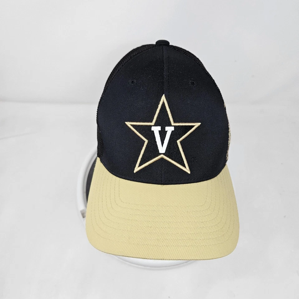 Gorra ajustada Vanderbilt Commodores para hombre L/XL negra fútbol universitario Adidas Foto 2 de 4