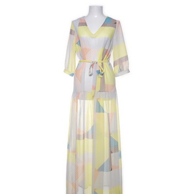 Flowers for Friends, Maxikleid, Größe: M, Gelb/Mehrfarbig, Damen #ivS