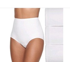 Vanity Fair Perfectly Yours Classic White Cotton 3-Pack Briefs Sz 6 M- 15320