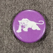 OLDER RARE! G. KORAL COLLECTION "WHITE PANTHER PARTY" PINBACK PIN BUTTON