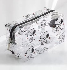 1 x Black & White SNOOPY See Through Plastic Cosmetics Bag PEANUTS