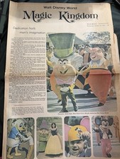 Vintage 1971 Disney World Magic Kingdom Grand Opening Orlando Sentinel Newspaper