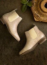 Joyfolie Chelsey Gold Foot Ankle Boot Girls Size 1 Year