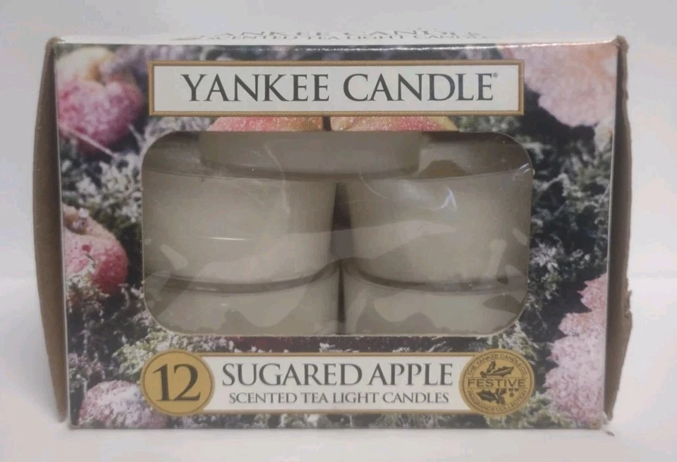 Yankee Candle Sugared Apple Scented Tea Light Candles Open Box Of 10 Retired - Image 1 of 3