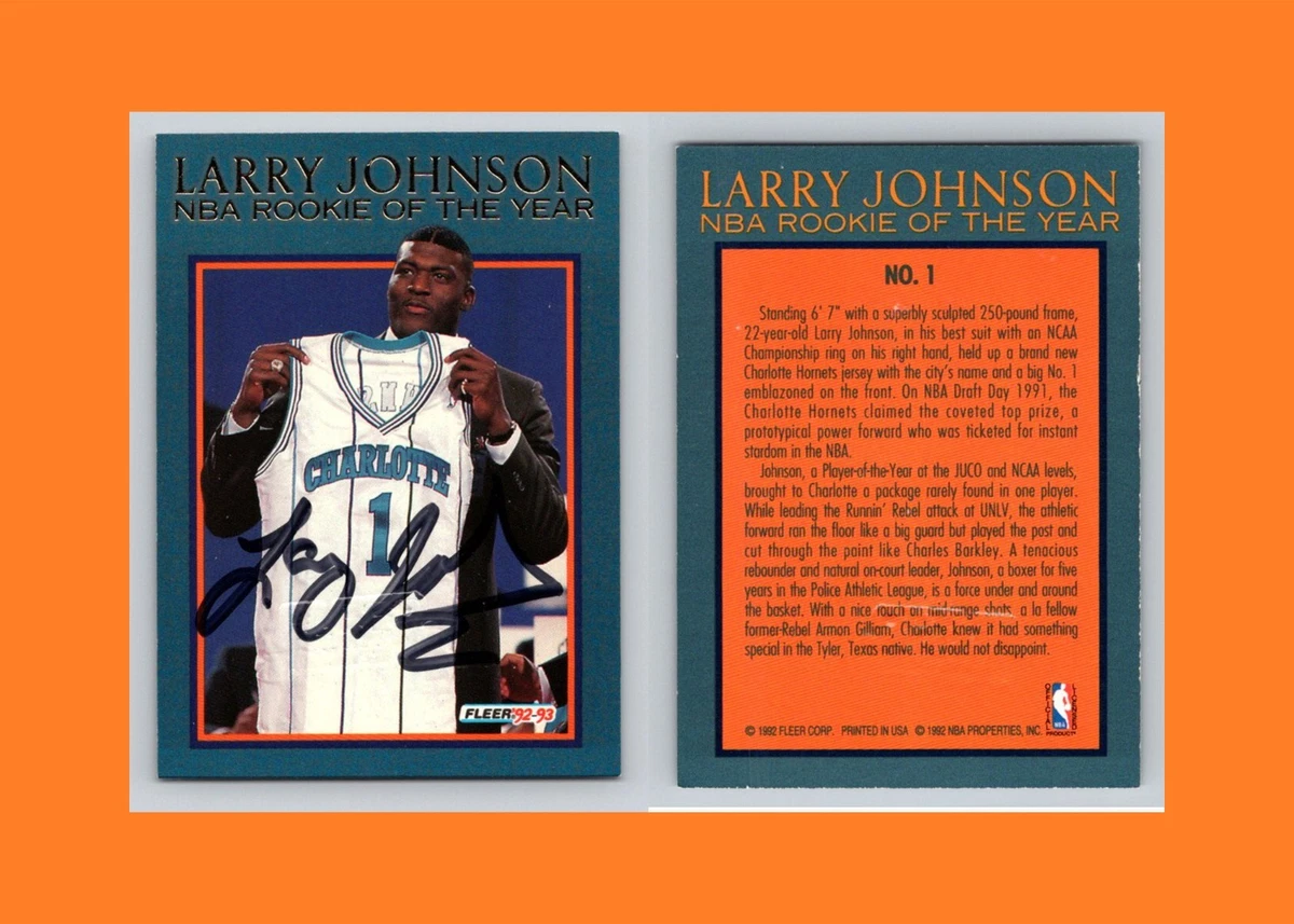 Larry Johnson Basketball Sports Trading Card Singles Autographed