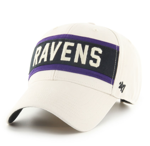 Baltimore Ravens '47 Crossroad MVP Adjustable Hat - Cream - Afbeelding 2 van 4