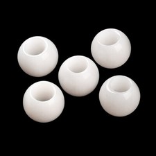 10 pcs. White Gemstone Natural Stone Round Beads - Jade - 12mm - Large Hole