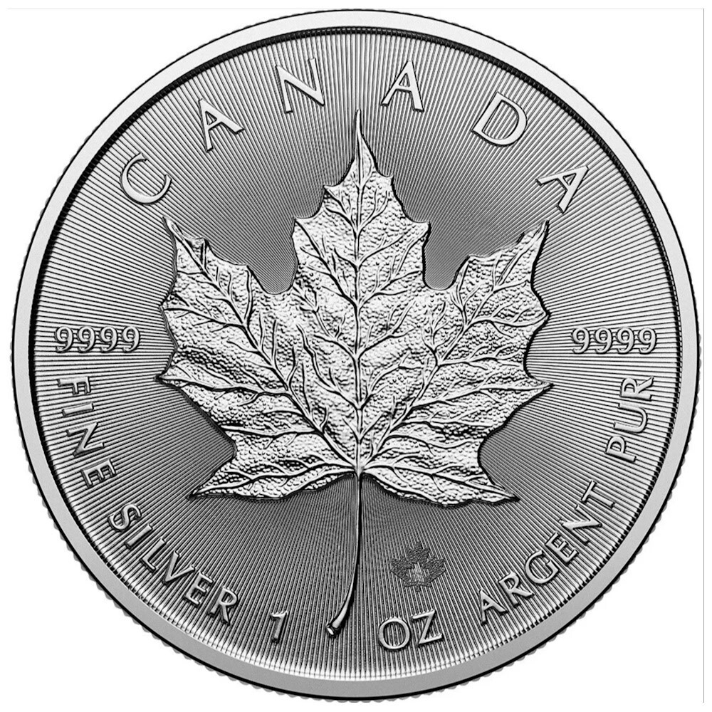 Lot of 5 - 2025 1 oz Canada 9999 Fine Silver Maple Leaf $5