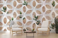 3D Cutout Geometry Plant Self-adhesive Removable Wallpaper Murals Wall 156