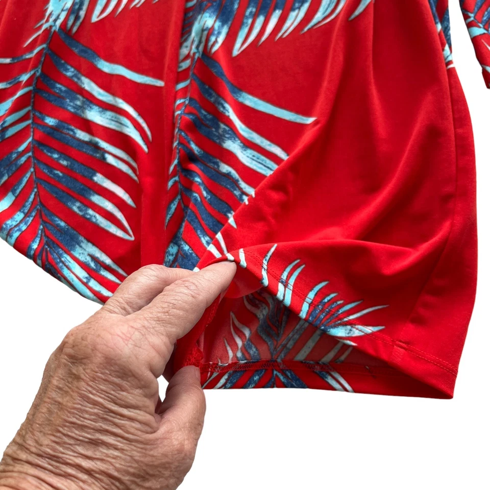 G by Giuliana Harem Pants XLP  Slinky Knit Pull On Tropical Print Pocket Stretch - Image 4 of 4