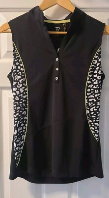 EP New York-Sleeveless black white lime yellow-Med-athletic- tennis -golf- NWT