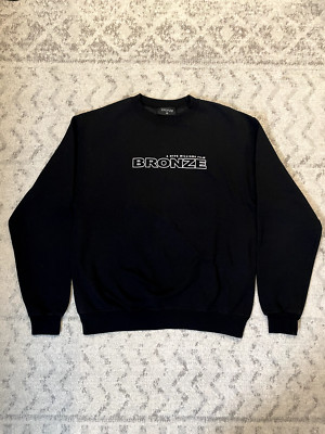 Bronze 56K Men Black Belly Hype Williams Logo Sweatshirt Crewneck Skateboard - M