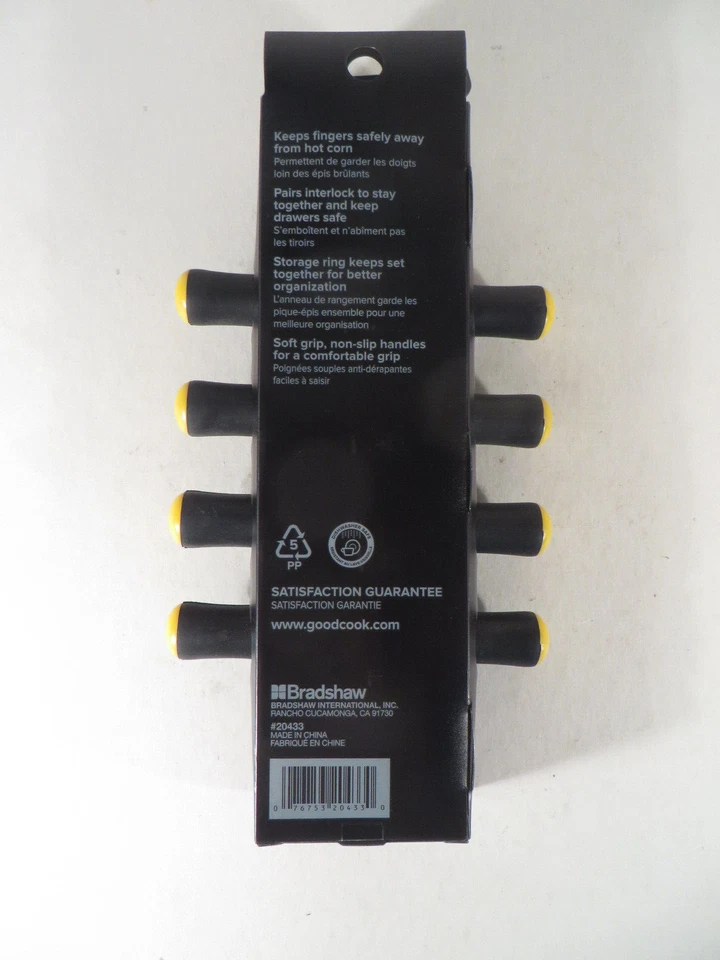 Corn on the Cob Holders 8 pc Set Good Cook Touch #20433 Black Handles - Image 4 of 4