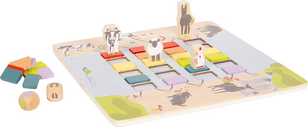 small foot 12235 Bridges Game"Rainbow Bridge 4 Friends", wooden dice game w/anim