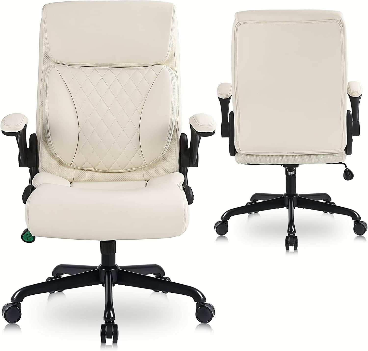 White Executive Office Chair Ergonomic Home Office Desk Chairs PU Computer Chair eBay