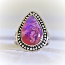 PINK RAINBOW MOONSTONE NATURAL GEMSTONE 925 STERLING SILVER JEWELRY RING 3 TO 12