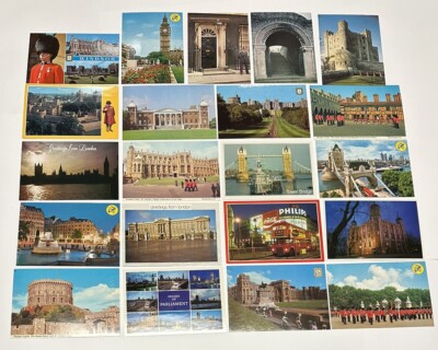 Lot of 21 Postcards LONDON UK WINDSOR ROCHESTER VINTAGE RARE TRAVEL POST CARD