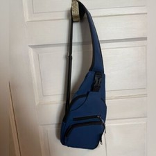 Navy Blue Sling Backpack Crossbody Bag with Multiple Zippered Compartments NWT