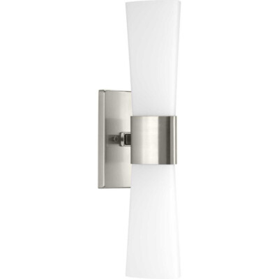 PROGRESS LIGHTING Zura 21 in. Bathroom Sconce Brushed Nickel Etched Opal Shades