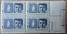 Product Image: Scott # 1246- John Fitzgerald Kennedy-MINT Plate Block-MNH-OG-VF-1964