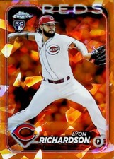 2024 TOPPS CHROME SAPPHIRE ORANGE REFRACTOR /25 #517 LYON RICHARDSON ROOKIE REDS
