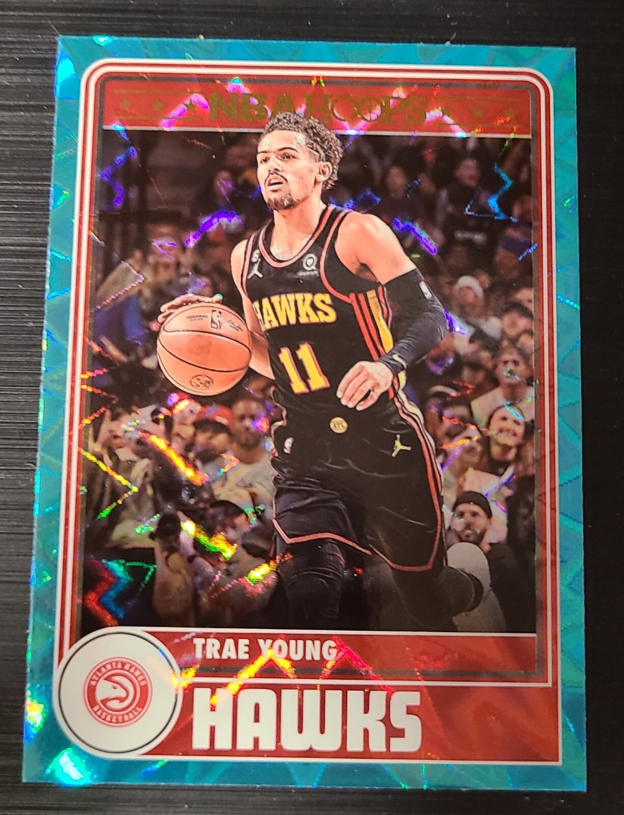 2023-24 Panini NBA Hoops Basketball Trae Young Tribute Teal Explosion #288...