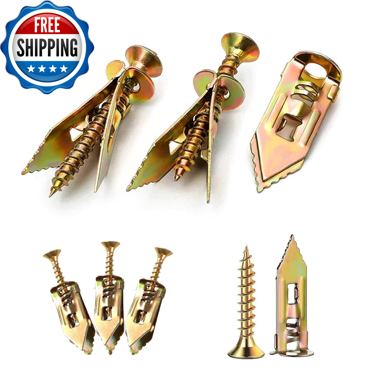 160 PCS Self-Drilling Drywall Anchors Kit with Screws for Easy Installation