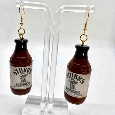BBQ Earrings - Stubb s BBQ Sauce - Barbecue Earrings - Mini Brands Earrings