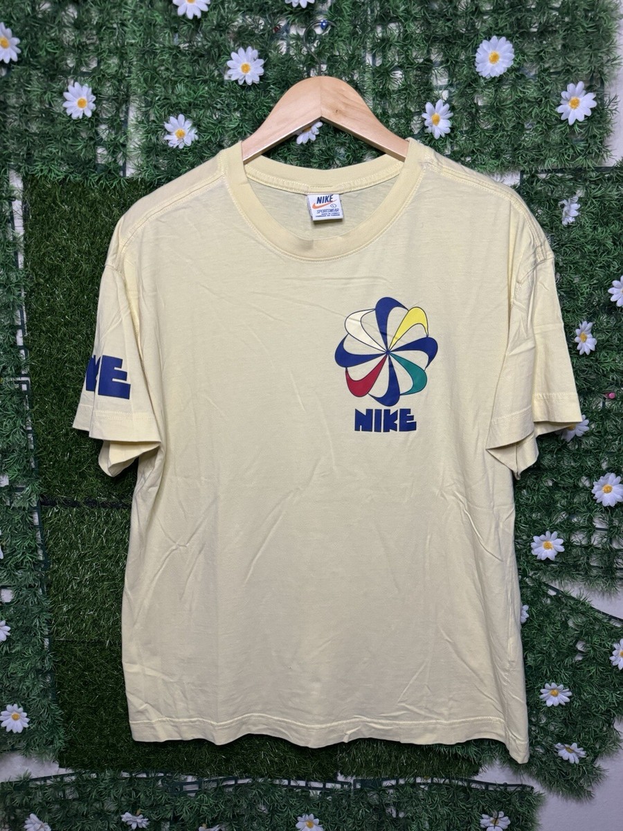 ☆NERDY☆ Pinwheel embroidery track top yellow Vintage Retro Nike Pinwheel T-Shirt Mens Large T-Shirt