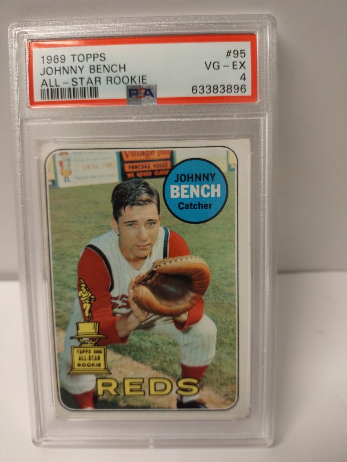 1969 Topps #95 Johnny Bench HOF | PSA 4 VG-EX All-Star Rookie  "Cincinnati Reds"