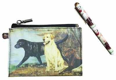 New Labrador Retriever Pet Dog Roller Ball Pen Zipper Pouch Gift