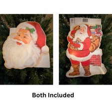 Vintage Santa Signs - Lot of 2 - Eureka Made in the USA